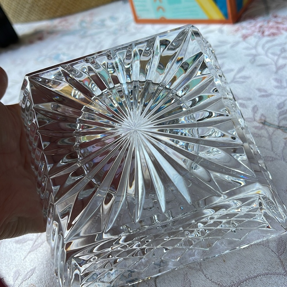Vintage large heavy Waterford ashtray,votive candle holder 5”almost 3lbs,signed - Picture 5 of 8